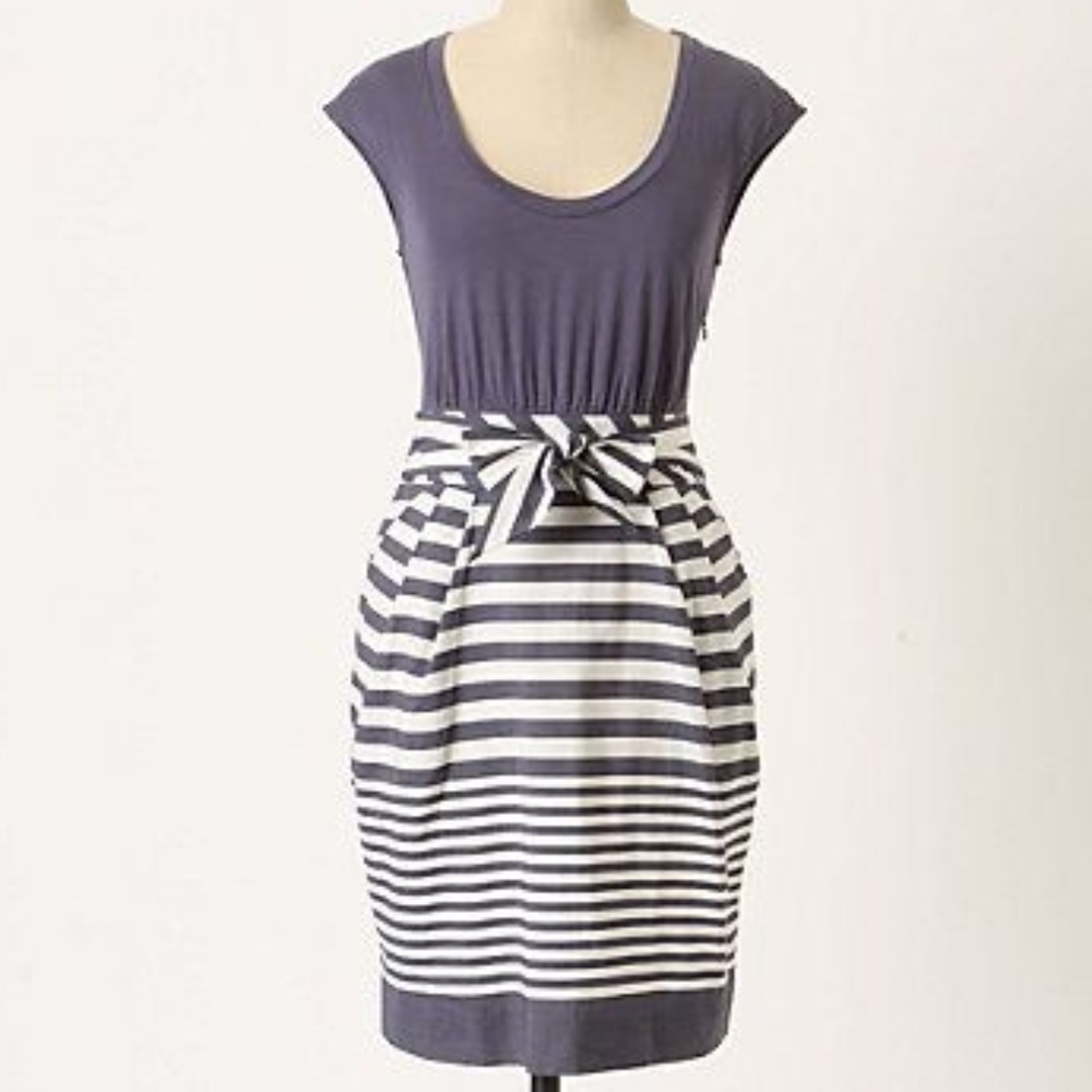 Anthropologie Little Yellow Button Dress